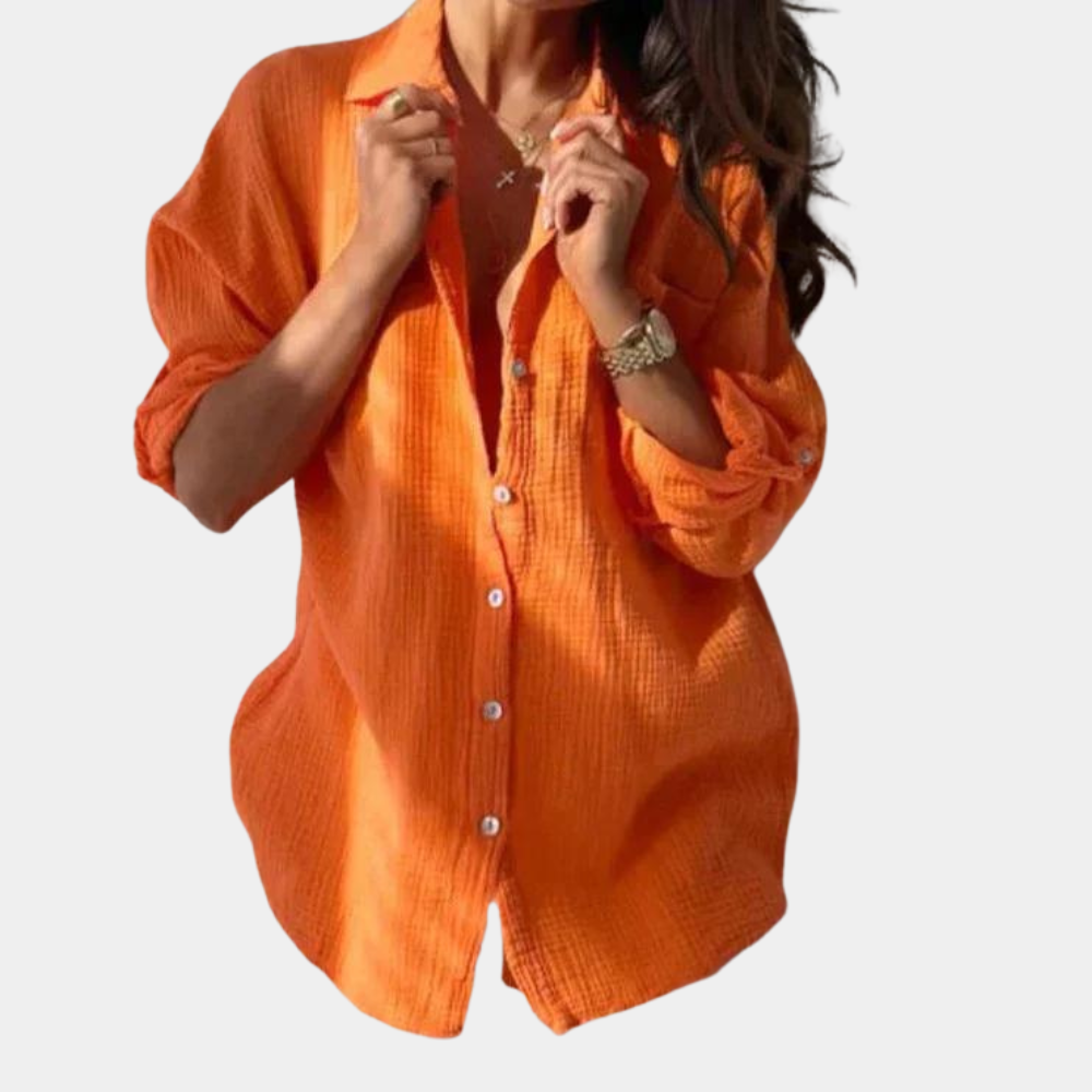 Variant image for Hanneke | Dames Witte Blouse Oversized Katoen-Linnen Mix-1